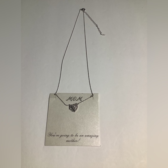 Mom Heart Necklace Sliver Necklace - Picture 3 of 9
